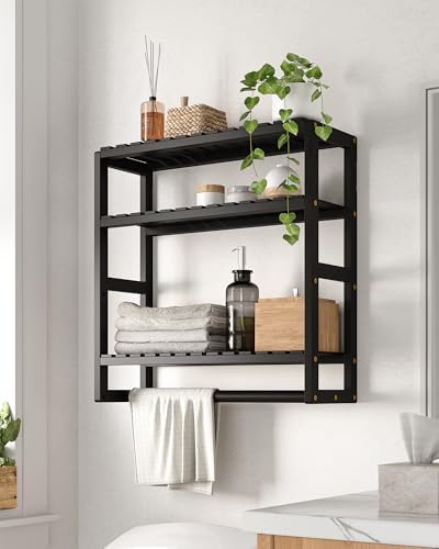 Space-Saving Bamboo Towel Racks for Kitchen and Bathroom Storage