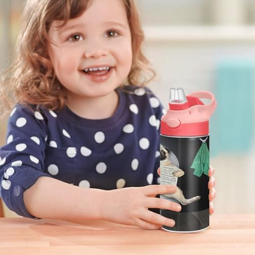 Funny Pug Insulated Water Bottle for Kids