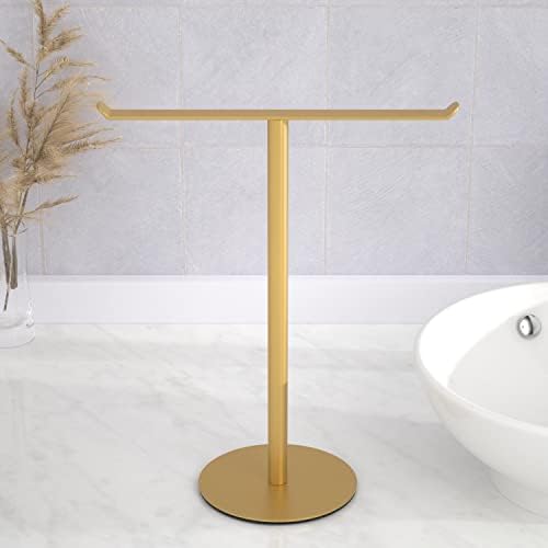 Gold Hand Towel Stand T-Shape Holder for Bathroom Kitchen