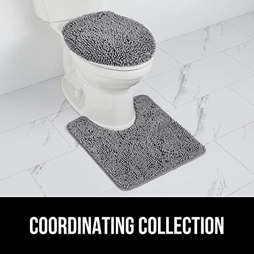 GORILLA GRIP Soft Chenille Toilet Lid Cover Gray 195x185