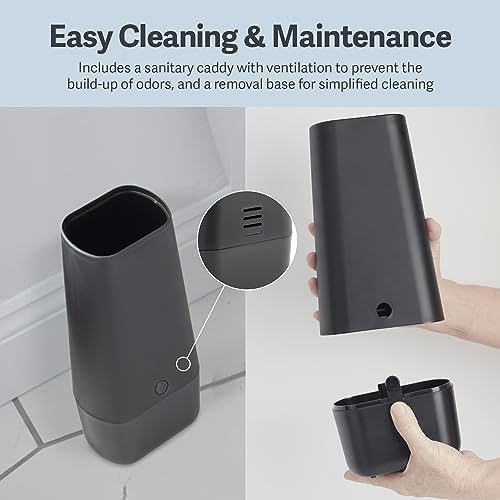Casabella Smart Scrub Toilet Bowl Brush with Caddy Black