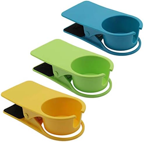 3Pcs Drinking Cup Holder Clip with Clip Blue Green Yellow