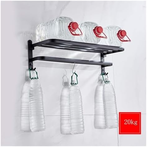 Tistm Aluminum Towel Rack 39cm Black