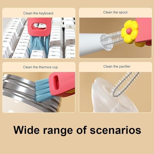 Kerrtoa 3-in-1 Cup Lid Cleaning Brush Set
