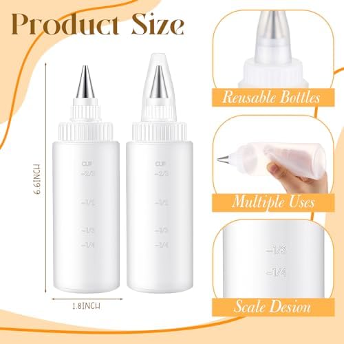 4-Piece Cookie Icing Bottle Set with Stainless Steel Tips