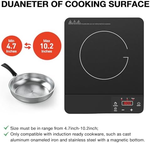 1800W Induction Cooktop with Fry Pan