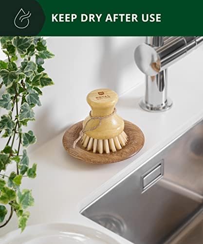 Bamboo Kitchen Scrub Brush with Handle - Durable and Effective
