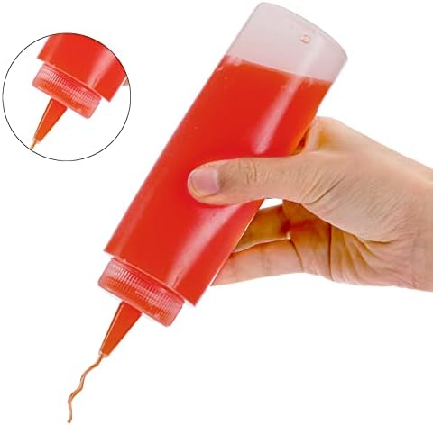 20 Pack 8oz Plastic Condiment Squeeze Bottles
