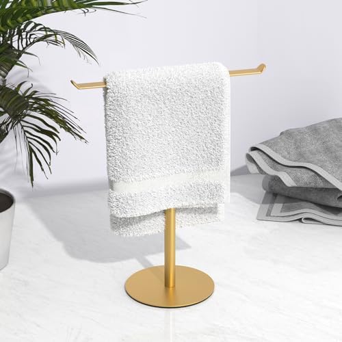 Gold Hand Towel Stand T-Shape Holder for Bathroom Kitchen