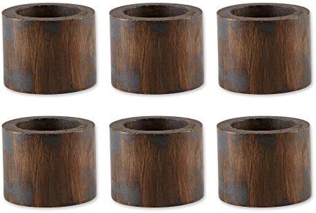Rustic Napkin Rings Set of 6 Black