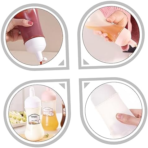 Luxshiny 350ml Squeeze Condiment Bottles
