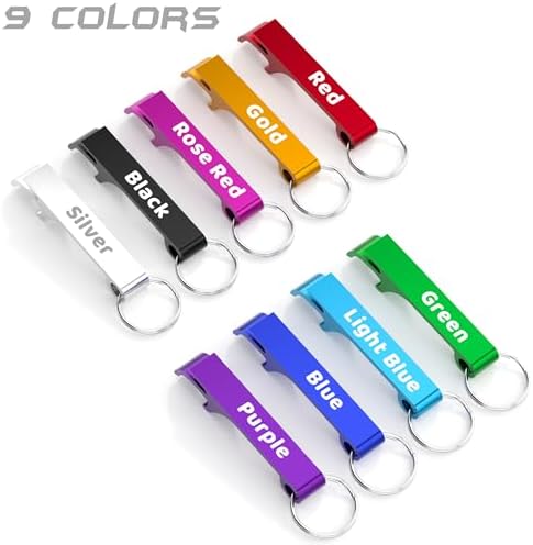 Personalized 30-Piece Aluminum Bottle Opener Keychains with Engraved Logo MARRILYTON