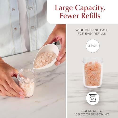 Urban Noon Gravity Salt and Pepper Grinder Set - 2 Grinders with Light
