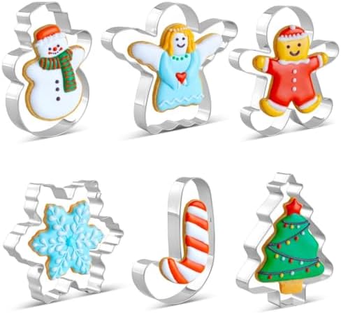 KELOFKO 6 Piece Christmas Cookie Cutter Set