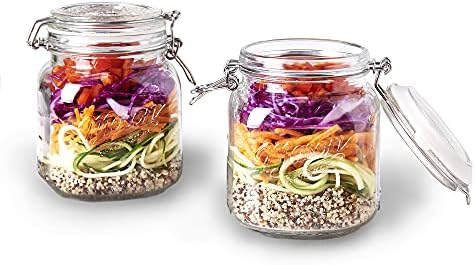 Mason Craft More Clear Glass Clamp Jars 1 Liter