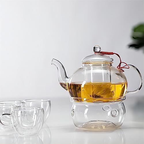 Glass Teapot Warmer with Borosilicate Glass and Tea Light Holder
