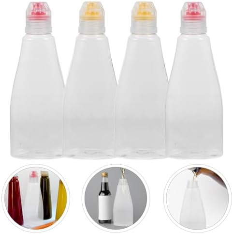4pcs Honey Bottles Mini Plastic Squeeze Bottles with Flip Lids 1