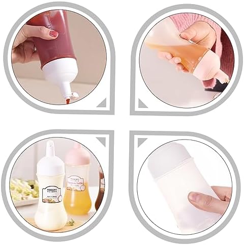 PRETTYZOOM SqueezeCondiment Bottle Set Acid Alkaline Resistant