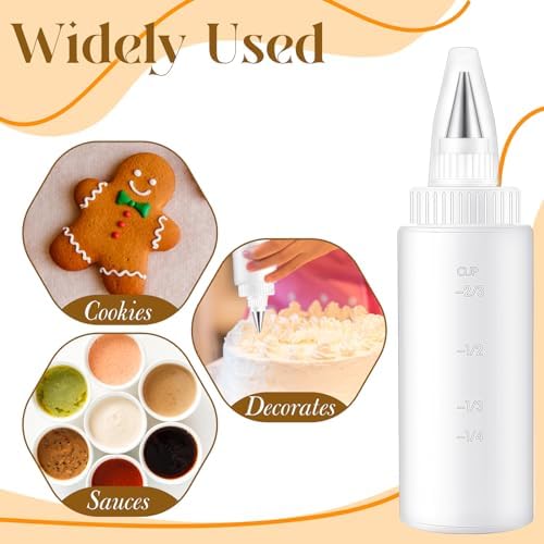 4-Piece Cookie Icing Bottle Set with Stainless Steel Tips