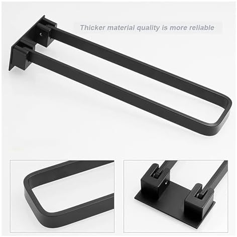 TiStm Double Towel Bar Wall-Mounted Black Aluminum Towel Rack