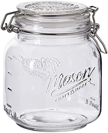 Mason Craft More Clear Glass Clamp Jars 1 Liter