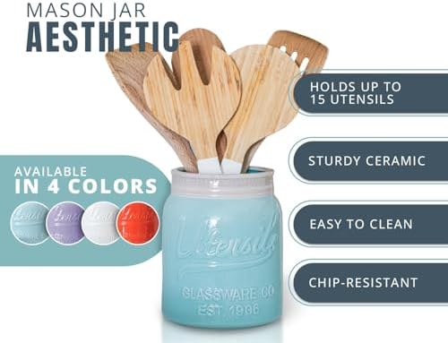 Comfify Wide Mouth Mason Jar Utensil Holder