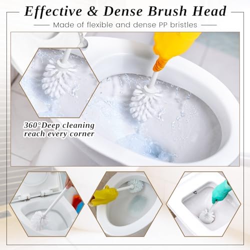 15-Set White Toilet Brush Set with Storage