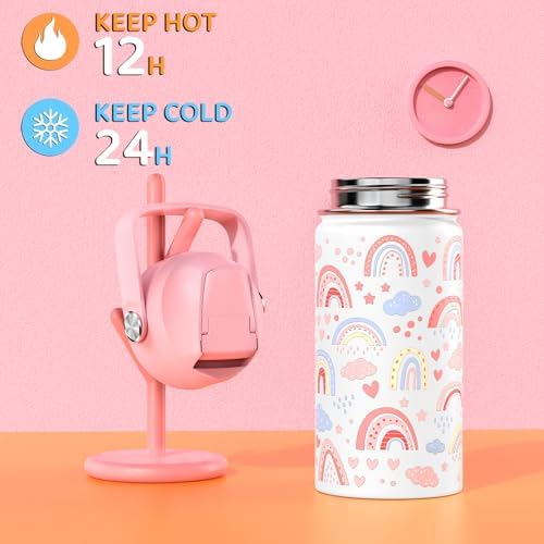 Sturdy 14oz Kids Insulated Straw Lid Water Bottle