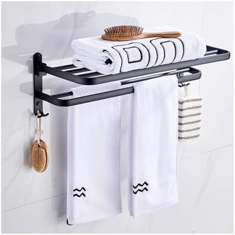 Tistm Aluminum Towel Rack 39cm Black