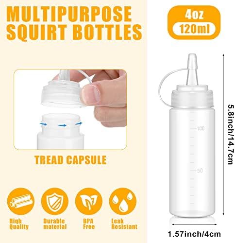 Hoolerry 32-Pack 4oz Squeegee Bottles for Home Kitchen Needs
