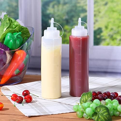 24-Piece 24 oz Squeeze Bottle Set Leak-Proof Condiment Holders