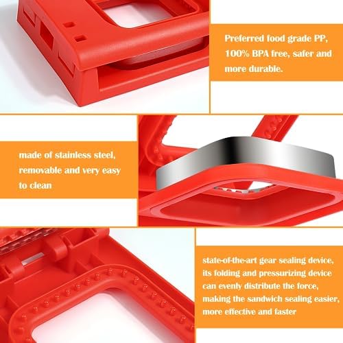 Vodolo Crustless Sandwich Maker with 2 Cutters