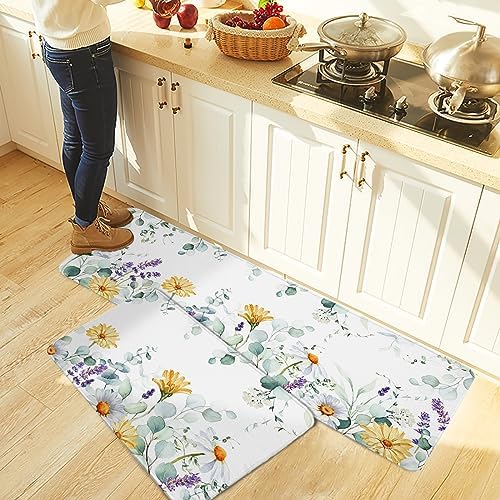 Daisy Lavender Kitchen Rug