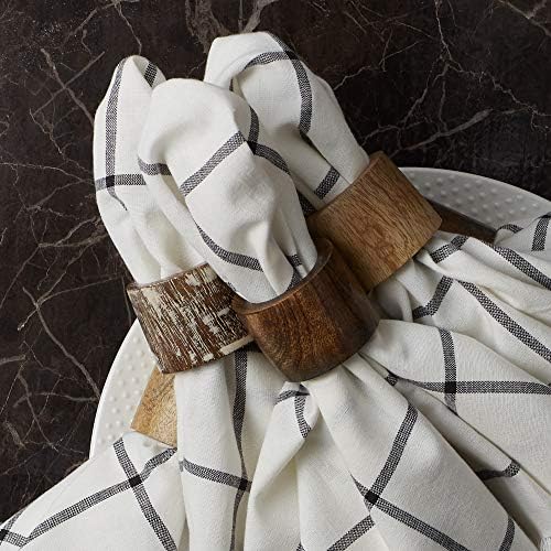 Rustic Napkin Rings Set of 6 Black