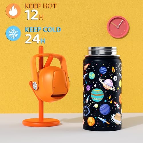 14oz Insulated Kids Water Bottle with Straw Lid for School Travel