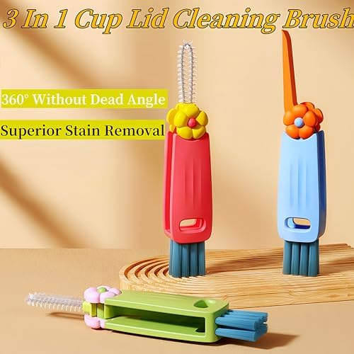 BOBYK 3-in-1 Cup Lid Cleaning Brush Set 2024