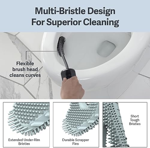 Casabella Smart Scrub Toilet Bowl Brush with Caddy Black