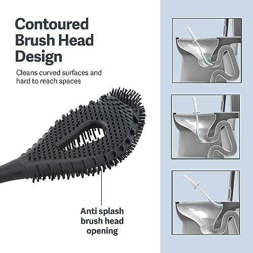 Casabella Smart Scrub Toilet Bowl Brush with Caddy Black