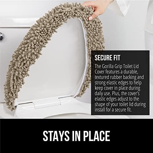 GORILLA GRIP Soft Chenille Toilet Lid Cover