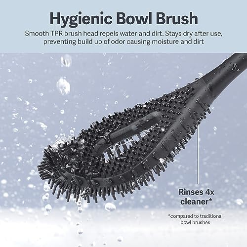 Casabella Smart Scrub Toilet Bowl Brush with Caddy Black