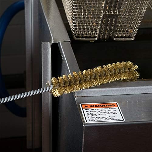 FryOilSaver Co 27 Inch Deep Fryer Drain Brush with Brass Bristles
