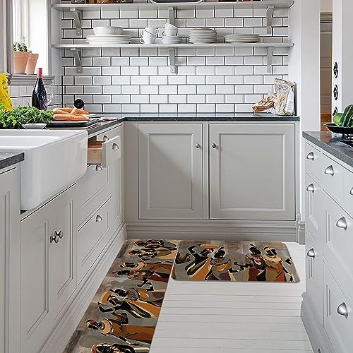 Carosaffe 2-Piece Kitchen Bathroom Mat Set