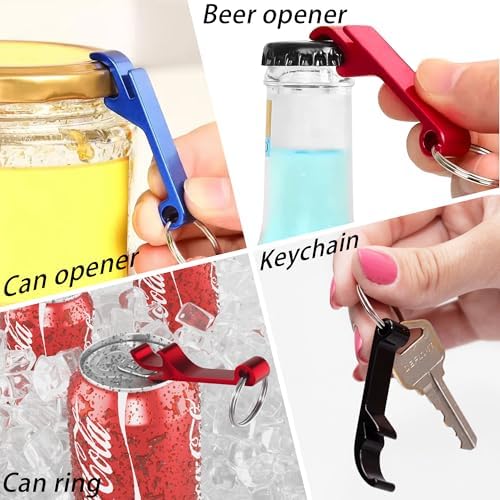 Personalized 30-Piece Aluminum Bottle Opener Keychains with Engraved Logo MARRILYTON