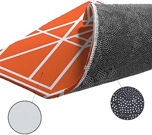 Orange Geometric Non-Slip Kitchen Rugs Set 10 Words