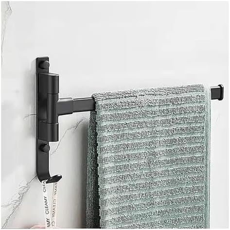Compact Nordic Black Rotating Towel Holder
