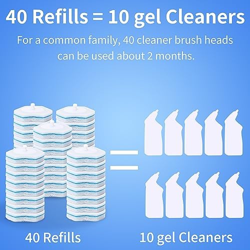 40-Piece Disposable Toilet Brush with Wall-Mounted Compact Storage