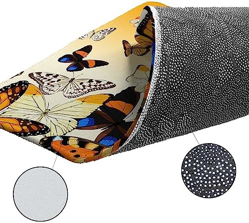 Orange Ombre Butterfly 2 Pack Kitchen Rugs Non-Slip Mats