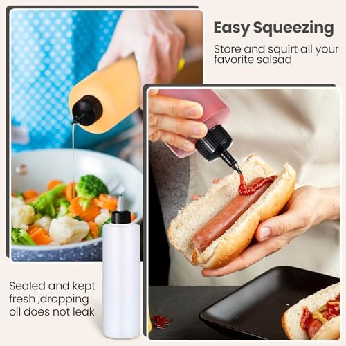 Irenare 30-Pack Condiment Squeeze Bottles