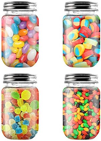 16oz Novelinks Clear Plastic Jars Screw-On Lid - 10 Pack