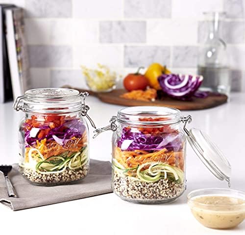 Mason Craft More Clear Glass Clamp Jars 1 Liter
